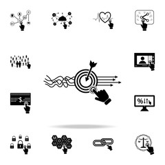 Obraz premium Goal Solution Concepts on touch screen icon. Detailed set of digital touch icons. Premium graphic design. One of the collection icons for websites, web design, mobile app