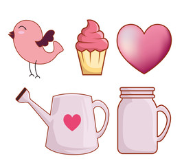 set happy valentines day decoration to holiday