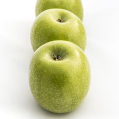 Green apples isolated on white background