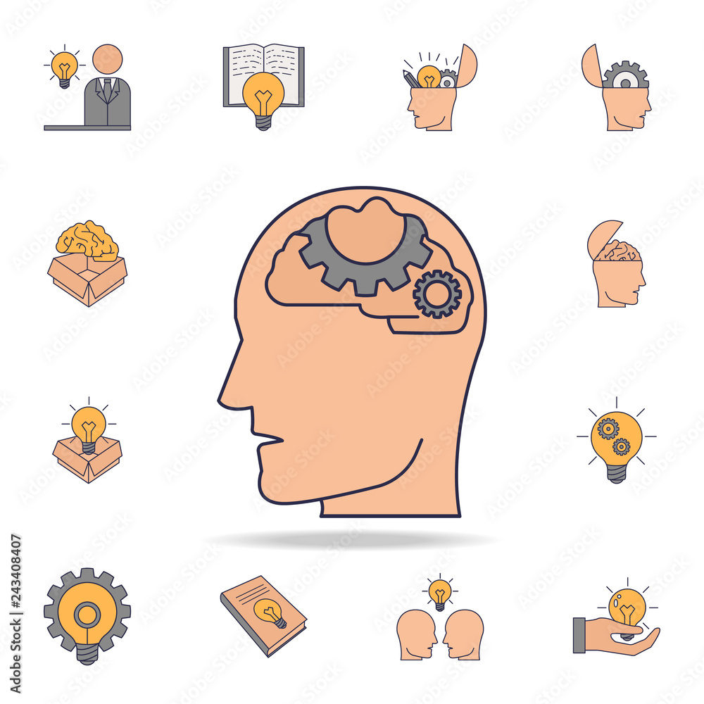 Poster mechanisms in the brain fild color icon. detailed set of color idea icons. premium graphic design. o