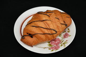 Breakfast -   croissant with Chocolate 