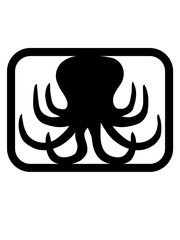 button logo oktopus krake kopffüßer kalmar tentakel tintenfisch unterwasser monster comic cartoon clipart lustig design meer wasser tauchen fisch © Style-o-Mat-Design