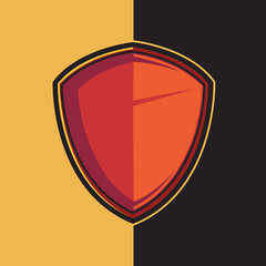 Badge red shield esport logo design ornament