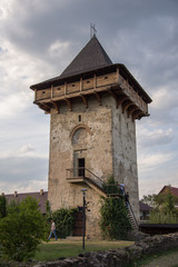 Fototapeta na wymiar Romania,Humor Monastery,2017,Tower of Vasile Lupu