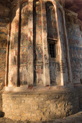   Painted wall at Monastery Humor, Romania ,2017,october