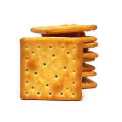 square biscuit with sweet pineapple jam isolated on white background