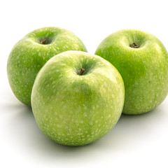 Green apples isolated on white background