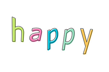 Pop character. happy ポップな文字　ハッピー