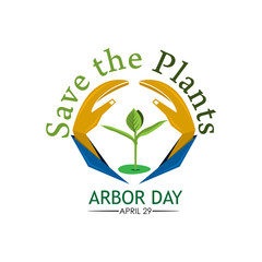 Arbor day stock background. March 21. Save the plants. vector illustration. - Vector