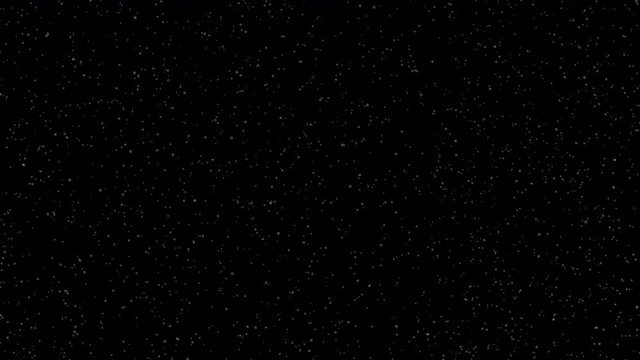 White snowflakes falling slowly animation on the black screen background for your logo or image.
