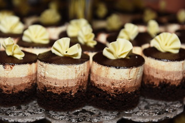 cake with white cream, gelatin 