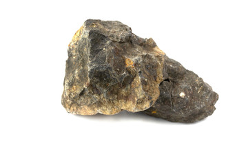 Basalt rock isolate on white background
