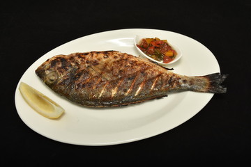 Grilled carp fish ,Dorada (Sparus aurata)
