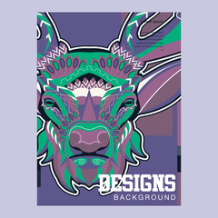 Deer Hunt Logo template, Elegant Deer Head logo designs vector