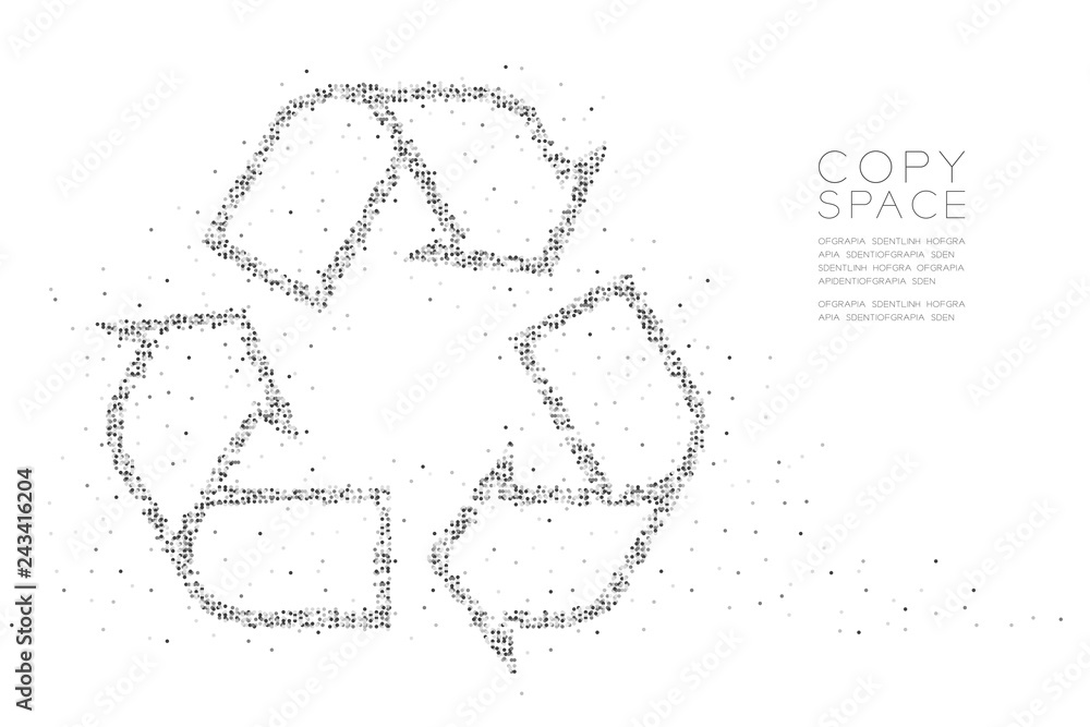 Aufkleber abstract geometric circle dot pixel pattern recycle sign, environment conservation concept design bl