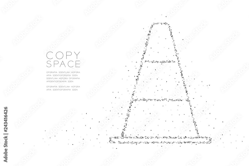 Aufkleber abstract geometric low polygon square box pixel and triangle pattern traffic cone, transportation eq