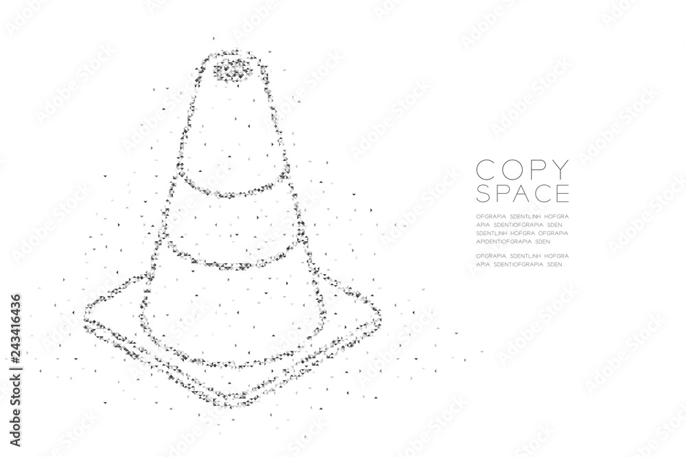 Aufkleber abstract geometric low polygon square box pixel and triangle pattern traffic cone, transportation eq