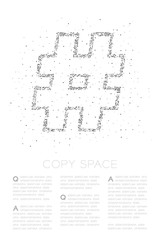 Abstract Geometric Circle dot pixel pattern Hashtag sign, social network connect concept design black color illustration on white background with copy space, vector eps 10