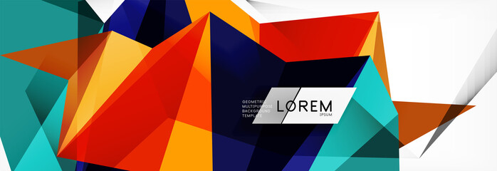 Mosaic triangular low poly style abstract geometric background. Polygonal vector. Abstract white bright technology design.