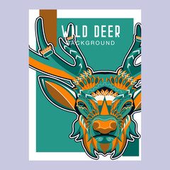 Deer head stylized in zentangle style