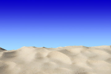 Fototapeta na wymiar Sand isolated on blue screen