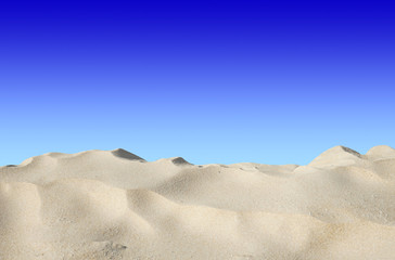 Fototapeta na wymiar Sand isolated on blue screen