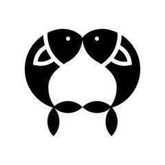 Gold and silver fish vector, Chinese New Year related solid style icon