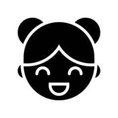 Chinese girl face vector, Chinese New Year related solid style icon