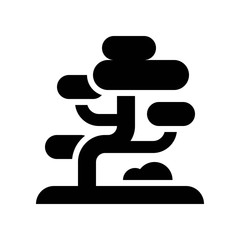 Bonsai vector, Chinese New Year related solid style icon
