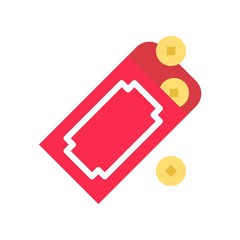 Red envelope vector, Chinese New Year related flat style icon