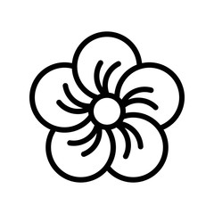 Plum blossom vector, Chinese New Year related line style icon editable stroke