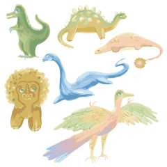 Set of dinosaurs