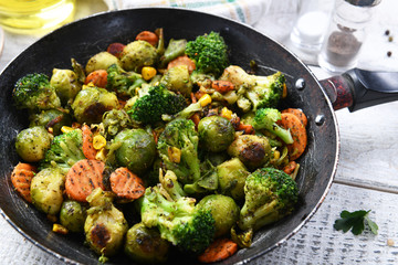 Grilled vegetables from the pan