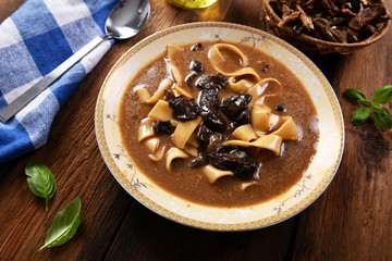 Traditional homemade mushroom soup
