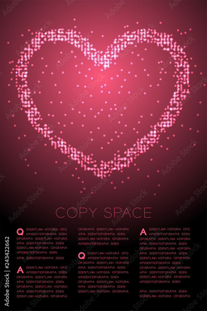 Aufkleber heart icon abstract geometric bokeh light circle dot pixel pattern, valentine's day concept design p