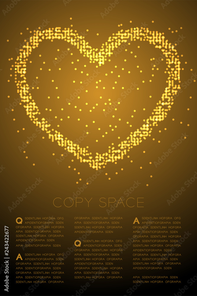 Aufkleber heart icon abstract geometric bokeh light circle dot pixel pattern, valentine's day concept design g