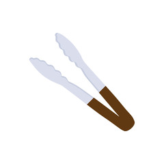 tongs icon in flat style isolated vector illustration on white transparent background