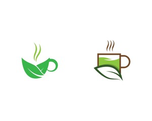 Green tea logo illustration