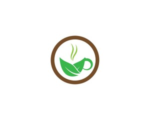 Green tea logo illustration