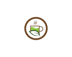 Obraz premium Green tea logo illustration