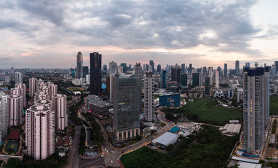 Obraz premium Aerial view of Jakarta business district