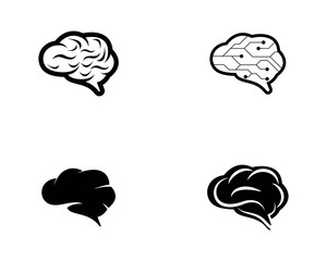 Brain logo template vector icon illustration