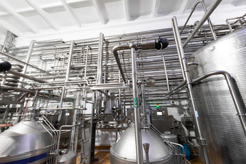 Cheese-making equipment of cheese factory background