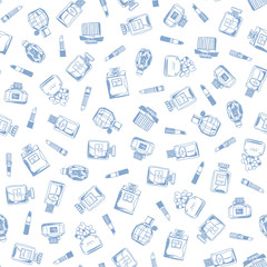 香水と口紅のイラストパターン,