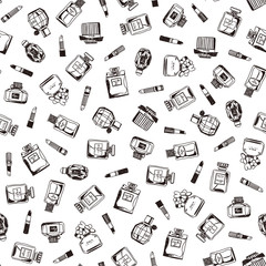 香水と口紅のイラストパターン,