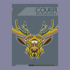 Colorful deer illustration. Background with wild animal