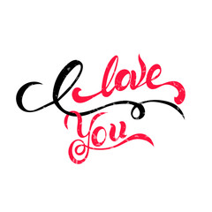 I love you - hand drawn lettering