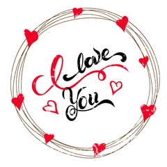 I love you - hand drawn lettering