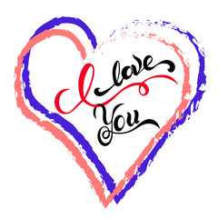 I love you - hand drawn lettering