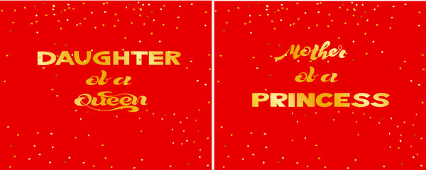 Mother of a princess - Hand sketched lettering typography